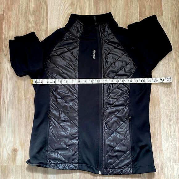 Reebok Women’s Large Black  Zip Athletic Jacket Quilted - Activewear - Picture 4 of 6
